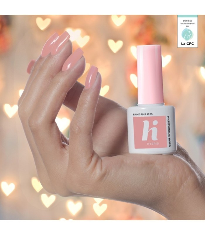 Hi Hybrid - Vernis à Ongles Semi-Permanent Gel UV - Faint Pink - Tient 2 à 3 Semaines - Effet Ultra Brillant, Tendance et Fémini