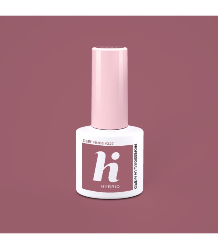 Hi Hybrid - Vernis à Ongles Semi-Permanent Gel UV - Deep Nude - Tient 2 à 3 Semaines - Effet Ultra Brillant, Tendance et Féminin