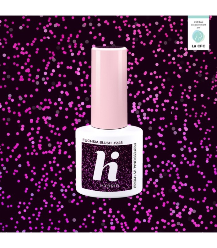 Hi Hybrid - Vernis à Ongles Semi-Permanent Gel UV - Fuchsia Blush - Tient 2 à 3 Semaines - Effet Ultra Brillant, Tendance et Fém