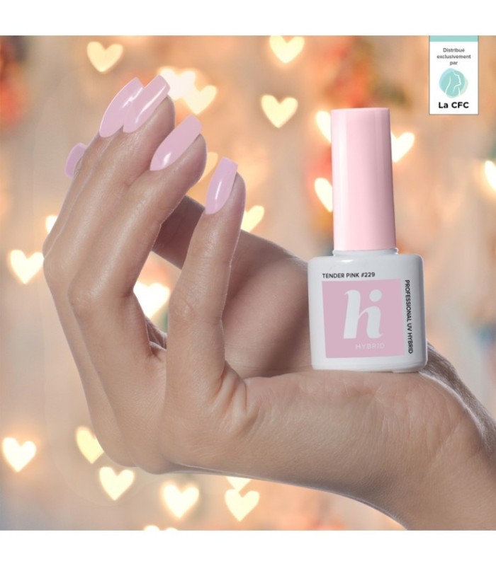 Hi Hybrid - Vernis à Ongles Semi-Permanent Gel UV - Tender Pink - Tient 2 à 3 Semaines - Effet Ultra Brillant, Tendance et Fémin