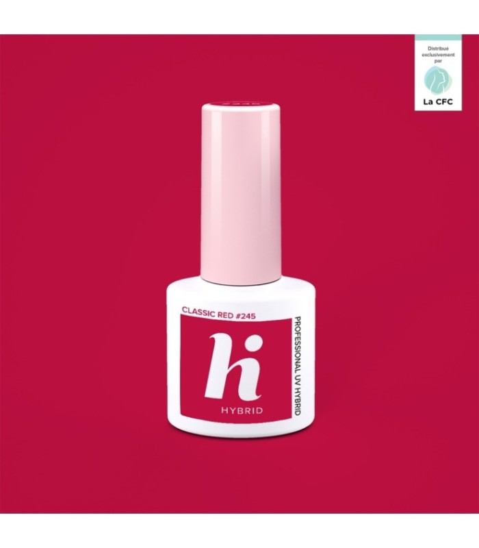 Hi Hybrid - Vernis à Ongles Semi-Permanent Gel UV - Classic Red - Tient 2 à 3 Semaines - Effet Ultra Brillant, Tendance et Fémin