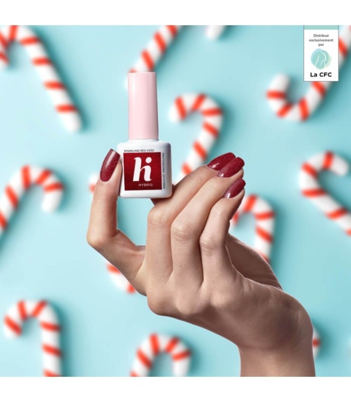 Hi Hybrid - Vernis à Ongles Semi-Permanent Gel UV - Sparkling Red - Tient 2 à 3 Semaines - Effet Ultra Brillant, Tendance et Fém