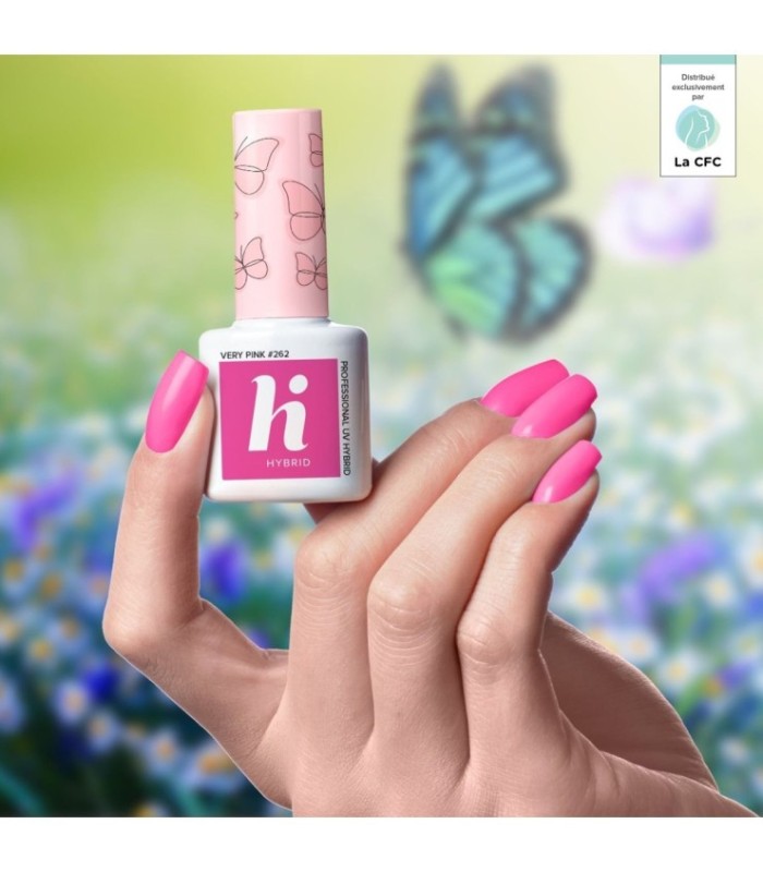 Hi Hybrid - Vernis à Ongles Semi-Permanent Gel UV - Very Pink - Tient 2 à 3 Semaines - Effet Ultra Brillant, Tendance et Féminin