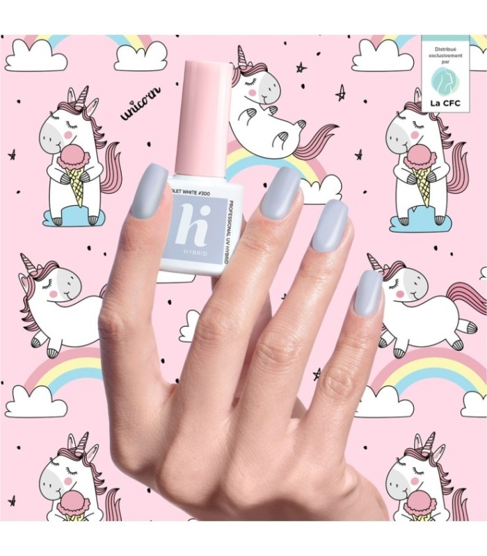 Hi Hybrid - Vernis à Ongles Semi-Permanent Gel UV - Violet White - Tient 2 à 3 Semaines - Effet Ultra Brillant, Tendance et Fémi