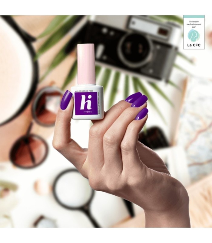 Hi Hybrid - Vernis à Ongles Semi-Permanent Gel UV - Violet Orchid - Tient 2 à 3 Semaines - Effet Ultra Brillant, Tendance et Fém