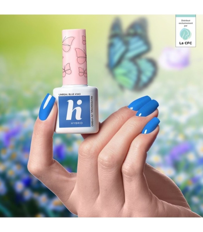 Hi Hybrid - Vernis à Ongles Semi-Permanent Gel UV - Unreal Blue - Tient 2 à 3 Semaines - Effet Ultra Brillant, Tendance et Fémin