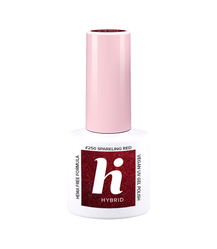 Hi Hybrid - Vernis à Ongles Semi-Permanent Gel UV - Sparkling Red - Tient 2 à 3 Semaines - Effet Ultra Brillant, Tendance et Fém
