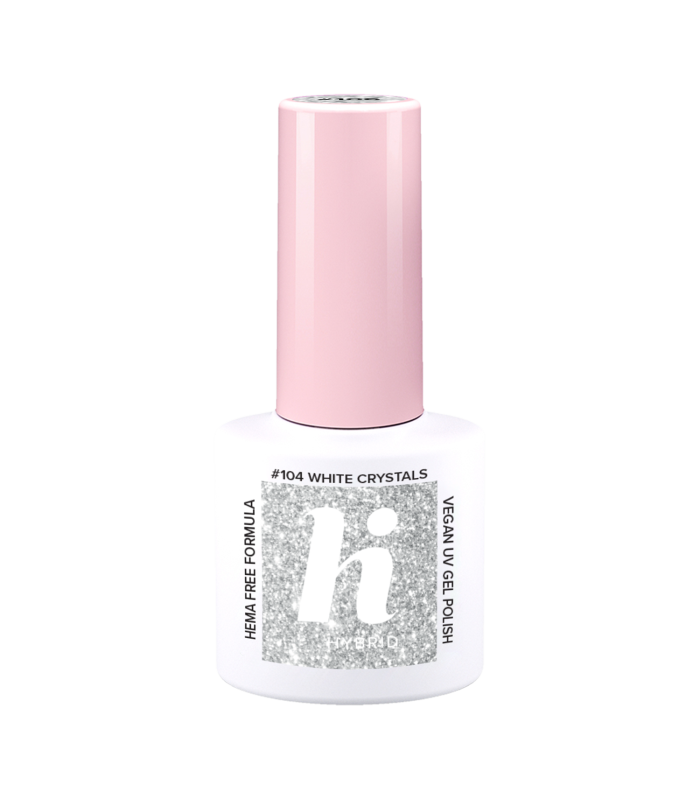 Hi Hybrid - Vernis à Ongles Semi-Permanent Gel UV - White Crystals - Tient 2 à 3 Semaines - Effet Ultra Brillant, Tendance et Fé