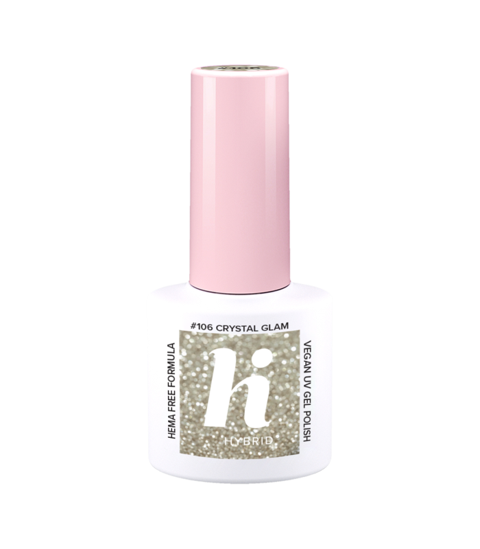 Hi Hybrid - Vernis à Ongles Semi-Permanent Gel UV - Crystal Glam - Tient 2 à 3 Semaines - Effet Ultra Brillant, Tendance et Fémi
