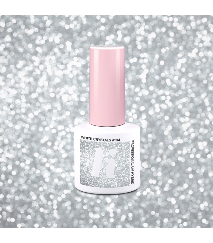 Hi Hybrid - Vernis à Ongles Semi-Permanent Gel UV - White Crystals - Tient 2 à 3 Semaines - Effet Ultra Brillant, Tendance et Fé