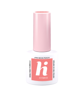 Hi Hybrid - Vernis à Ongles Semi-Permanent Gel UV - Neon Peach - Tient 2 à 3 Semaines - Effet Ultra Brillant, Tendance et Fémini