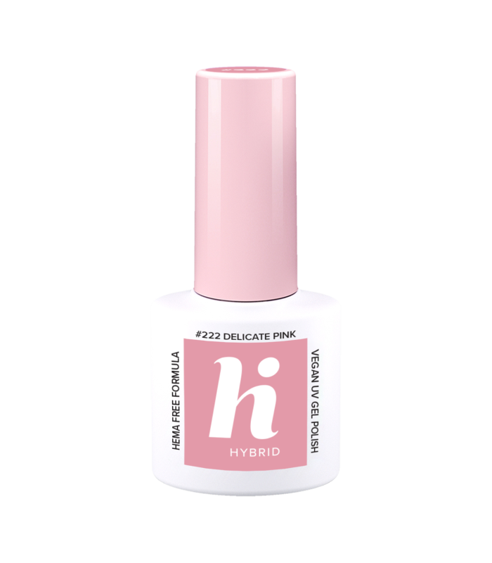 Hi Hybrid - Vernis à Ongles Semi-Permanent Gel UV - Delicate Pink - Tient 2 à 3 Semaines - Effet Ultra Brillant, Tendance et Fém