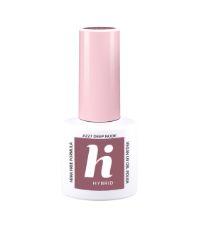 Hi Hybrid - Vernis à Ongles Semi-Permanent Gel UV - Deep Nude - Tient 2 à 3 Semaines - Effet Ultra Brillant, Tendance et Féminin