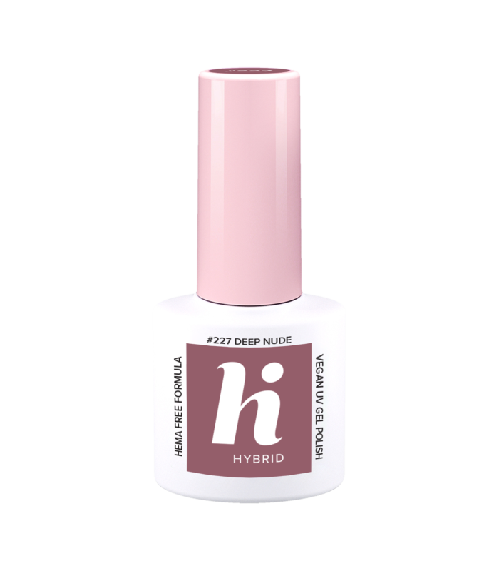 Hi Hybrid - Vernis à Ongles Semi-Permanent Gel UV - Deep Nude - Tient 2 à 3 Semaines - Effet Ultra Brillant, Tendance et Féminin