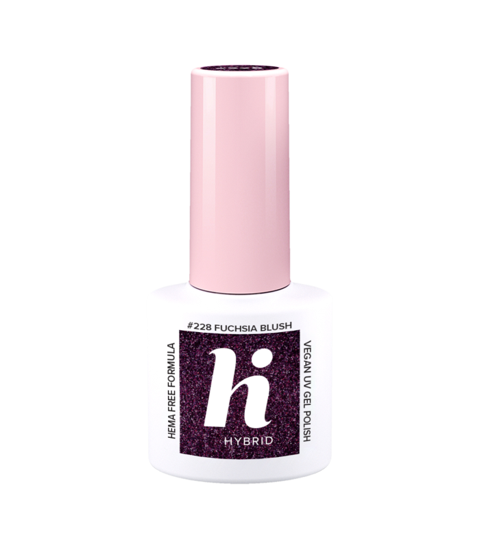 Hi Hybrid - Vernis à Ongles Semi-Permanent Gel UV - Fuchsia Blush - Tient 2 à 3 Semaines - Effet Ultra Brillant, Tendance et Fém