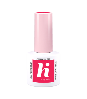 Hi Hybrid - Vernis à Ongles Semi-Permanent Gel UV - Neon Red - Tient 2 à 3 Semaines - Effet Ultra Brillant, Tendance et Féminin