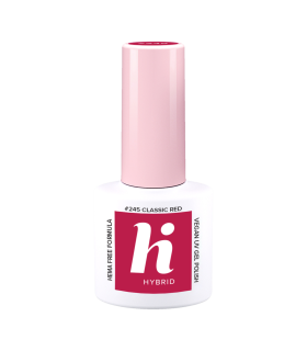 Hi Hybrid - Vernis à Ongles Semi-Permanent Gel UV - Classic Red - Tient 2 à 3 Semaines - Effet Ultra Brillant, Tendance et Fémin