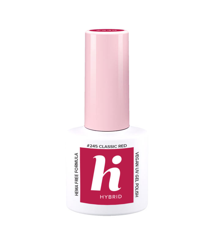 Hi Hybrid - Vernis à Ongles Semi-Permanent Gel UV - Classic Red - Tient 2 à 3 Semaines - Effet Ultra Brillant, Tendance et Fémin
