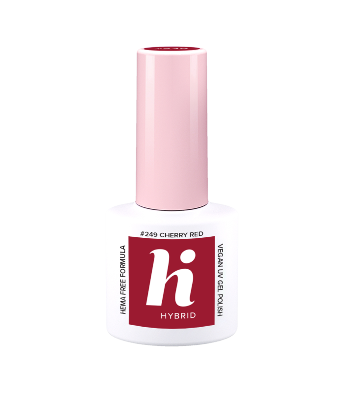 Hi Hybrid - Vernis à Ongles Semi-Permanent Gel UV - Cherry Red - Tient 2 à 3 Semaines - Effet Ultra Brillant, Tendance et Fémini