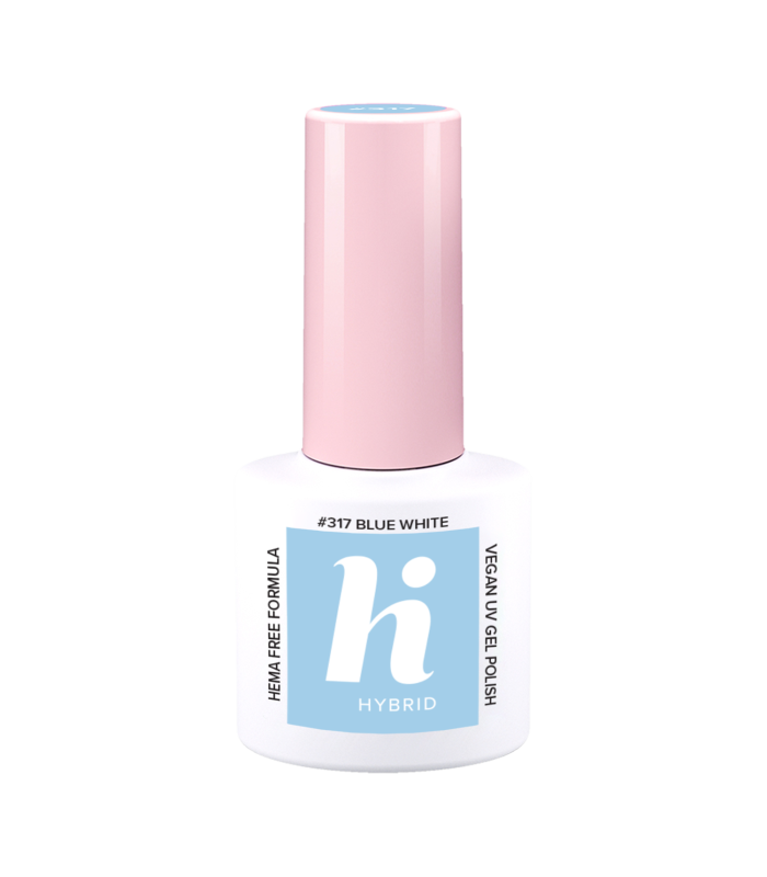Hi Hybrid - Vernis à Ongles Semi-Permanent Gel UV - Blue White - Tient 2 à 3 Semaines - Effet Ultra Brillant, Tendance et Fémini