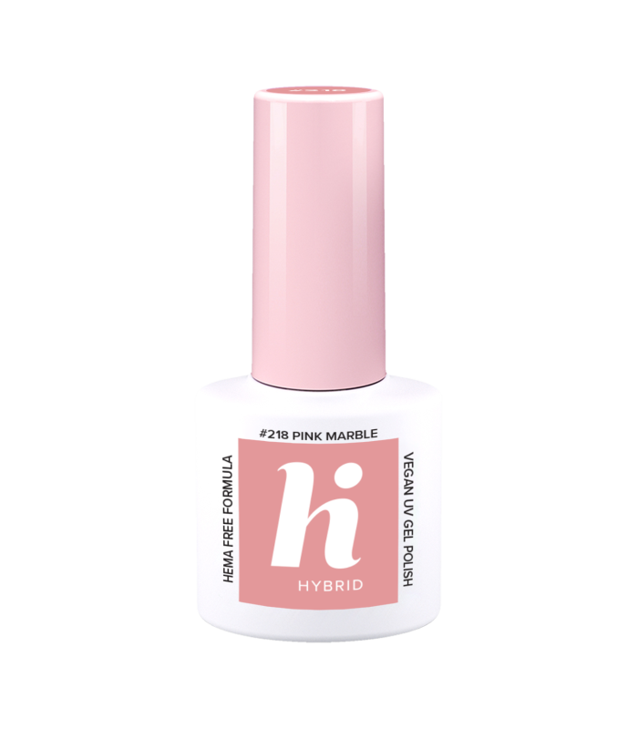 Hi Hybrid - Vernis à Ongles Semi-Permanent Gel UV - Pink Marble - Tient 2 à 3 Semaines - Effet Ultra Brillant, Tendance et Fémin